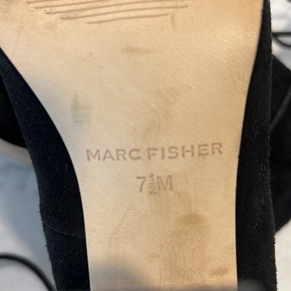 March Fisher Lace Up Suede Black Heels Size 7.5 - Picture 6 of 6